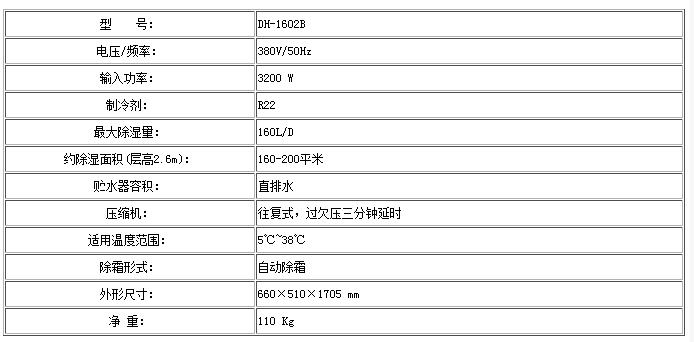 DH-1602B技術參數(shù)